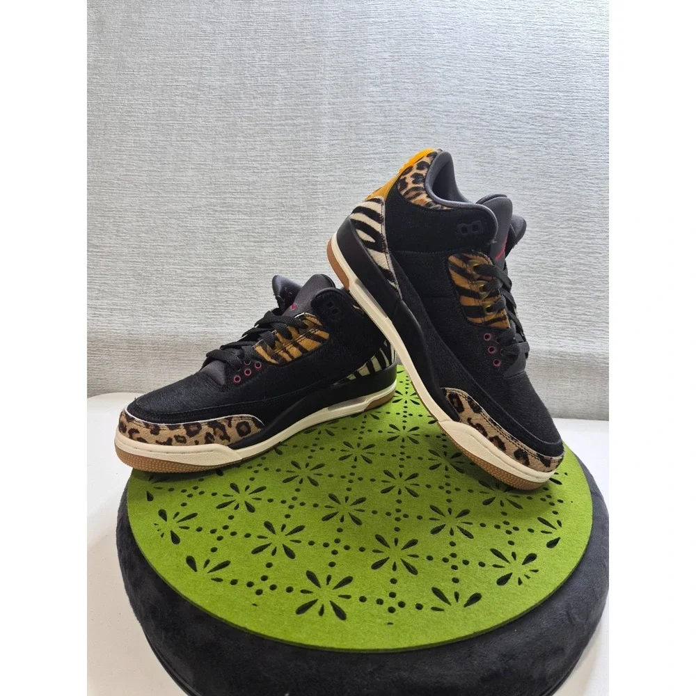 Air Jordan 3 Retro SE CK4344-002 Mens 8.5 Shoes Black Animal Instinct Sneakers